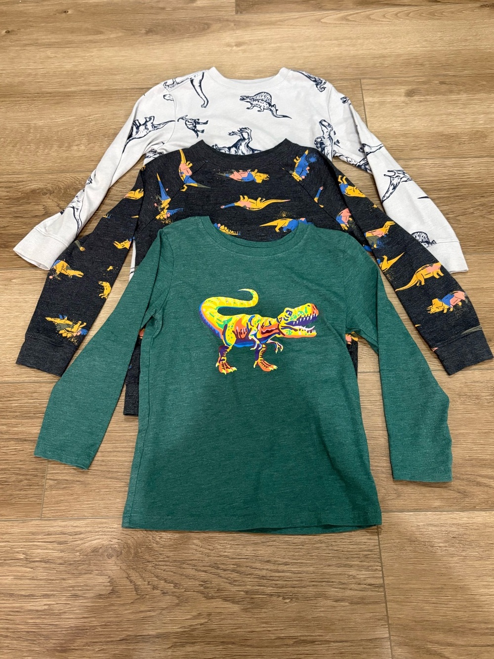 Kids Long-Sleeve Dinosaur Graphic Tee Collection